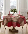 Elrene Prestige Poinsettia Jacquard Round Tablecloth, 70" In Multi