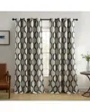 Elrene Renzo Ikat Geometric Linen Room Darkening Window Curtain In White