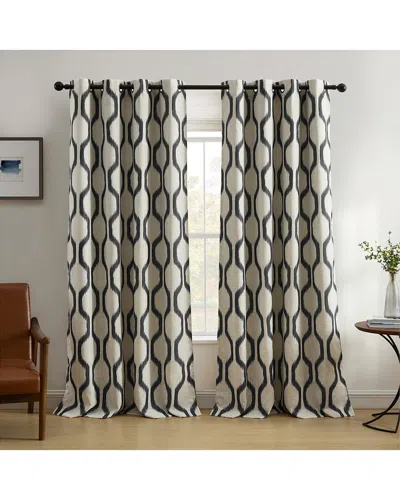 ELRENE ELRENE RENZO IKAT GEOMETRIC LINEN ROOM DARKENING WINDOW CURTAIN