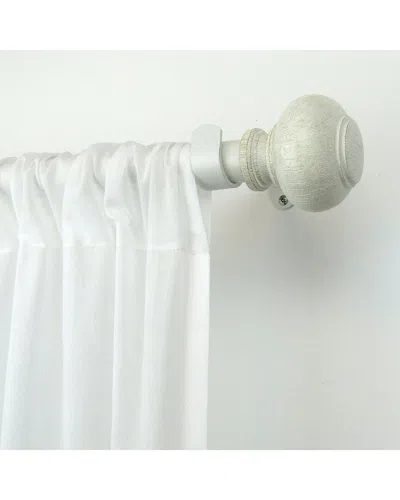 Elrene Rhinebeck Rustic Faux Wood 1in Window Drapery Single Curtain Rod In White