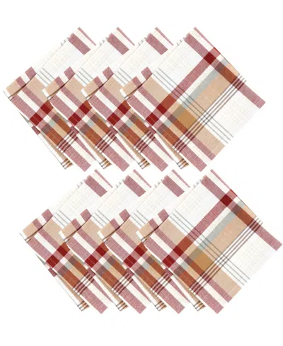 Elrene Seneca Plaid Harvest Cotton Napkins 17" X 17", Set Of 8 In Multi