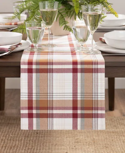 ELRENE SENECA PLAID HARVEST COTTON TABLE RUNNER, 13'' X 90''