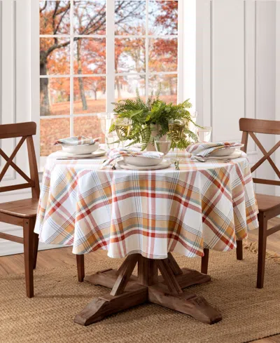 Elrene Seneca Plaid Harvest Cotton Tablecloth, 60" X 84" Oval In Multi