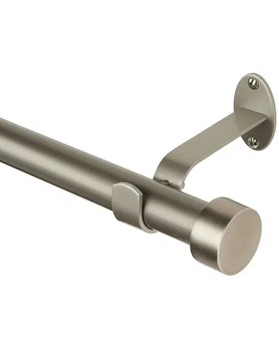 Elrene Serena Single Curtain Rod With Contemporary Cap Finial In Metallic