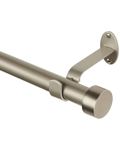 Elrene Serena Single Curtain Rod With Contemporary Cap Finial In Metallic