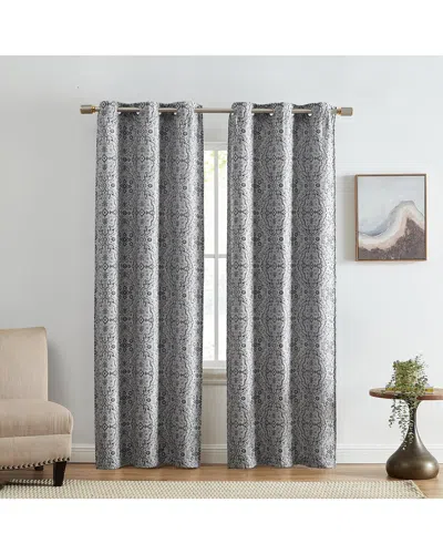Elrene Set Of 2 Berber Ikat Print Blackout Window Curtain Panels In Gray