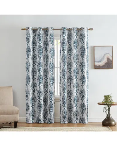 Elrene Set Of 2 Raja Boho Print Blackout Window Curtain Panels In Blue