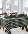 Elrene Sherwood Tree Dobby Cotton Rectangle Tablecloth, 120"x 60" In Green