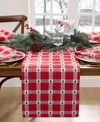 Elrene Sherwood Tree Dobby Cotton Table Runner, 70"x 13" In Red