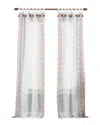 Elrene Shilo Boho Sheer Tab Top Curtain In Red