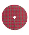 Elrene Stowe Tartan Plaid Cotton Christmas Tree Round Skirt, 48" In Red