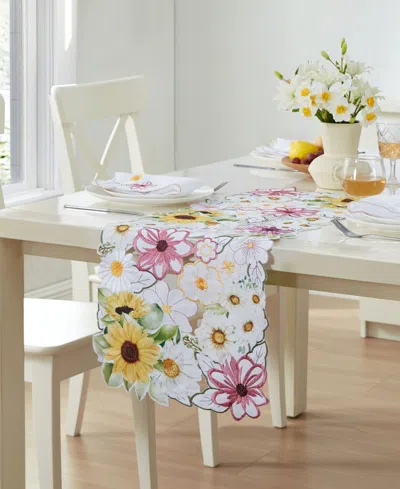 Elrene Sunflower And Daisies Allover Table Runner, 13" X 36" In Multi