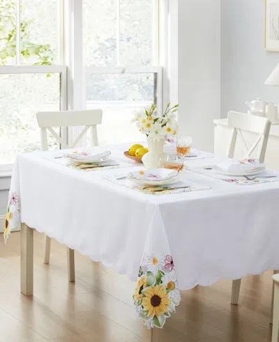 Elrene Sunflower And Daisies Cutwork Tablecloth, 60" X 102" In Multi