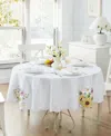 Elrene Sunflower And Daisies Cutwork Tablecloth, 60" X 84" Oval In Multi
