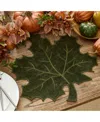 Elrene Textured Fabric Leaf Placemat In Green