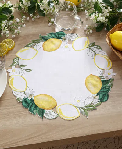 Elrene Tuscany Cutwork Fabric Placemat, 15" Round In Multi