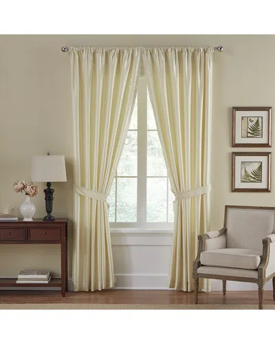 Elrene Versailles Faux Silk Blackout Window Curtain In Neutral