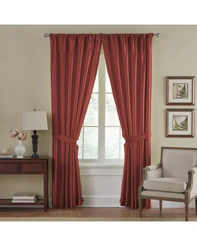 Elrene Versailles Faux Silk Blackout Window Curtain In Brown