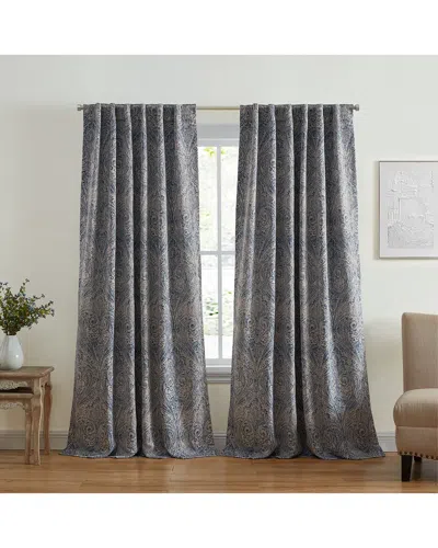 Elrene Vittoria Paisley Printed Blackout Curtain Panel In Blue