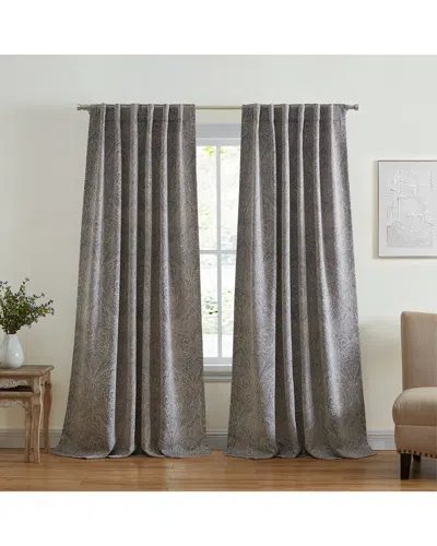 Elrene Vittoria Paisley Printed Blackout Curtain Panel In Gray