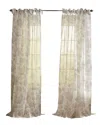 Elrene Westport Floral Tie-top Sheer Curtain In Grey