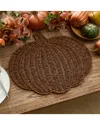 Elrene Wicker Pumpkin-shaped Woven Placemat In Brown