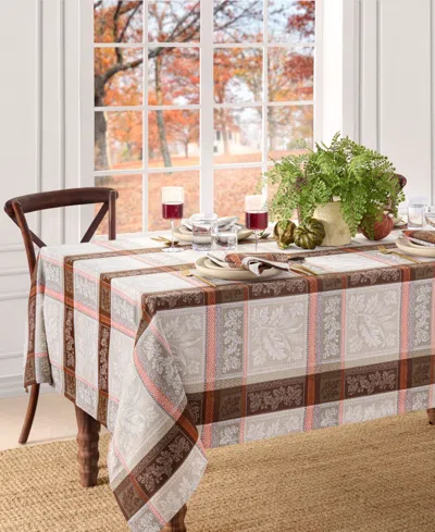 ELRENE WINDSWEPT HARVEST JACQUARD COTTON TABLECLOTH, 60" X 102"