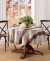 Elrene Windswept Harvest Jacquard Cotton Tablecloth, 70" Round In Multi