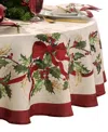 Elrene Winter Bows And Garland Tablecloth, 60" X 84" Oval In Multi