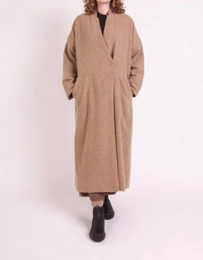 Elsa Esturgie Hetre Coat In Camel In Multi