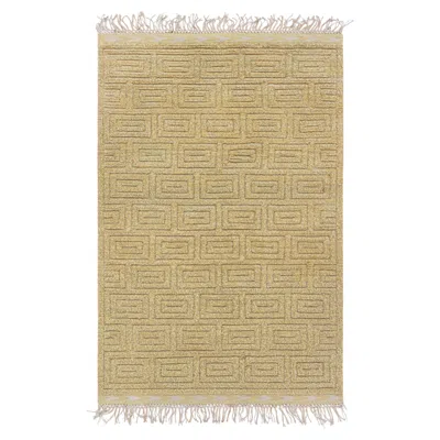 Pre-owned Elsa Gullberg Mid-century Swedish Golden Tan Rug Half Pile Rug Designed By  In Brown