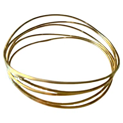 Pre-owned Elsa Peretti 18k Gold Five Row Wave Bracelet For Tiffany & Co. In Multi