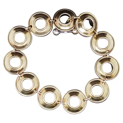 Pre-owned Elsa Peretti Estate Vintage  18k Gold & Sterling Silver Magic Disc Bracelet - Vhk In Multi
