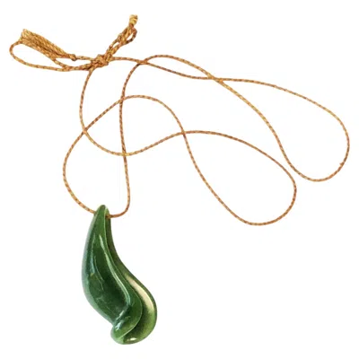Pre-owned Elsa Peretti Jade Pendant Necklace In Green