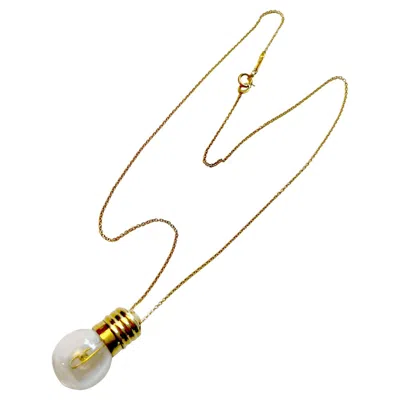 Pre-owned Elsa Peretti Rare 1970s  Tiffany & Co. 18 Karat Gold Light Bulb Pendant Necklace In Multi