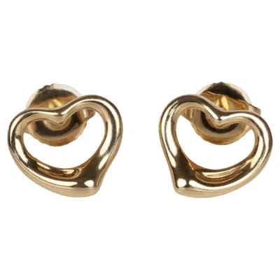 Pre-owned Elsa Peretti Tiffany & Co. 18ct Yellow Gold  Open Heart Stud Earring