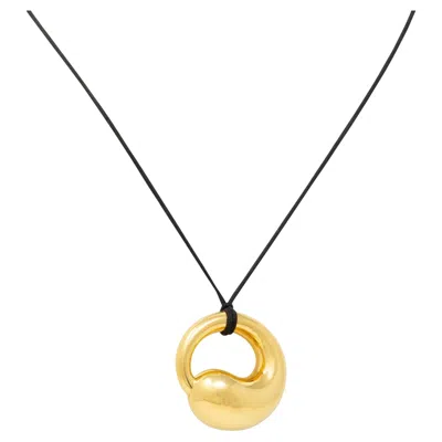 Pre-owned Elsa Peretti Tiffany & Co. 1980 18k Gold Vintage Eternal Circle Pedant Necklace In Multi