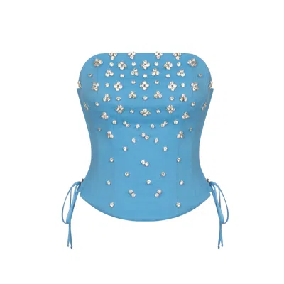 Elsava Women's Blue Crystal Corset