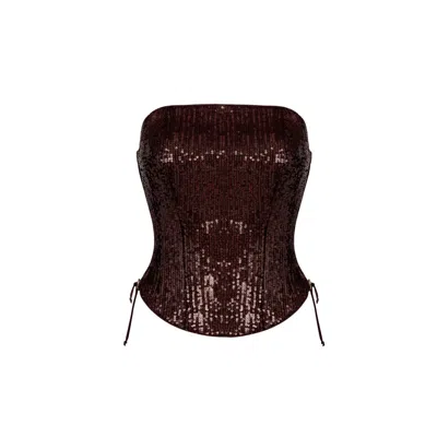 Elsava Women's Brown Burgundy Corset
