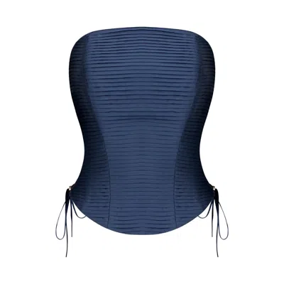 Elsava Women's Dark Blue Draping Corset