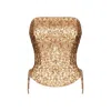 Elsava Women's Golden Sequin Corset In Gold
