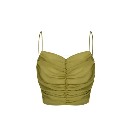 Elsava Women's Green Rushed Bloom Top
