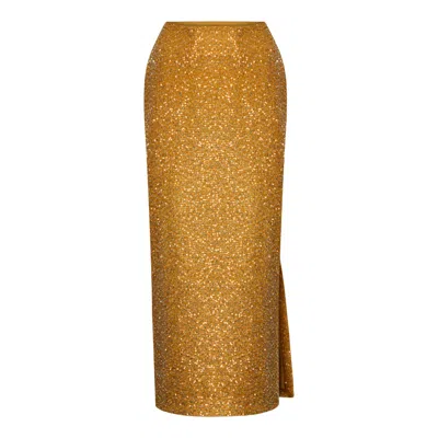 Elsava Women's Lina Yellow Sequin Skirt