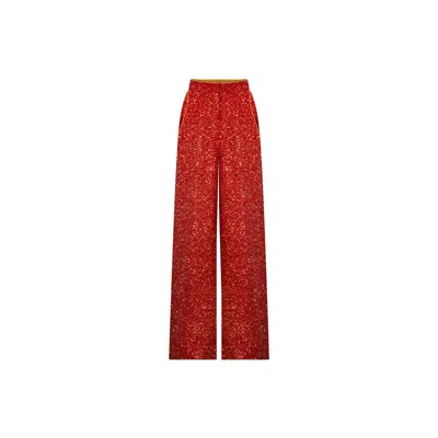 Elsava Women's Riva Red Sequin Trouser
