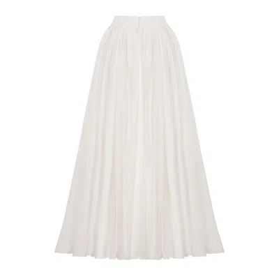 Elsava Women's White Ivory Midi Skirt