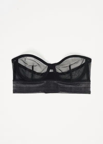 Else Women's Bare Underwire Strapless Bra In Black In Blue