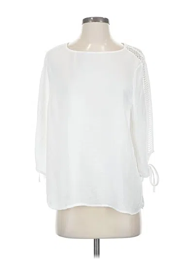Pre-owned Elsie & Zoey 3/4 Sleeve Blouse In White
