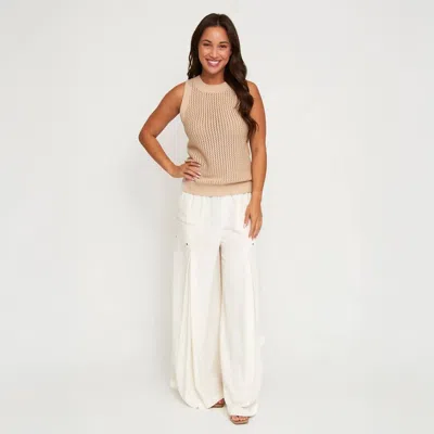 Elsie & Zoey Cotton Knit Tank Top In Mojave Desert In Brown