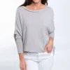 Elsie & Zoey Halsey Dolman Sweater In Grey In Gray