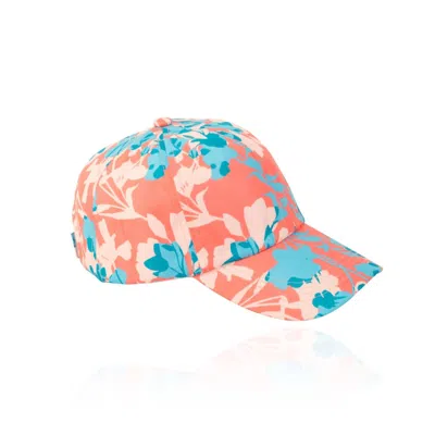 Elsie & Zoey Women's Stella Blossom Floral Adjustable Baseball Hat In Coral In Multi